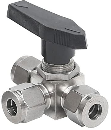 Ball valve Pushfit Ball Valve,1pcs Stainless Steel Three Way Ball Valve,T-Type/L-Type Valve Compression Union Fit 3mm 6mm 8mm 10mm 12mm 14mm OD Tube (Size:12mm,Color:T Port) (Color : T Port (Color :