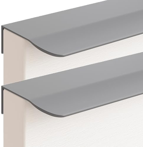 JIALUO0318 Versteckter Griffe Aluminiumlegierung Türgriff Möbelgriffe Unsichtbare Knöpfe Schrankgriffe Schubladengriff Küchengriffe 2 Stück (Grau,Length 300mm)