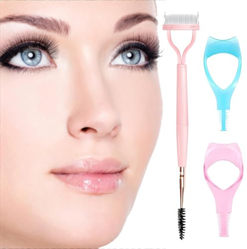 BLPRKOT 3 Stück Obere Untere Wimpern Mascara Guard Applikator Führungshilfe mit Wimpernkamm 3 in 1 Make-Up Kosmetische Wimpern Werkzeug