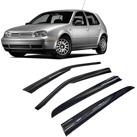 CarJoy Windabweiser Luftabweiser Regenabweiser Seitenfensterabweiser Kompatibel mit VW Golf MK4 1J 1998-2003 Autofenster Regenschutz Regenabweiser Anklebbare Deflektoren 4 Stück