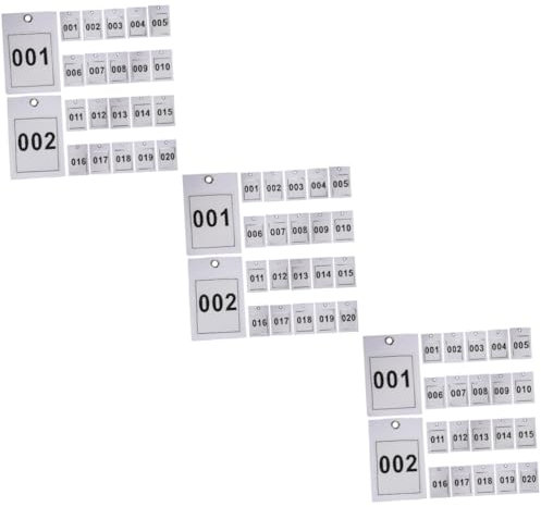 Lurrose 60 Stk Kleiderbügel-nummernschild Fortlaufende Nummernschilder Tag Für -verkäufe Nummernschilder Von 001-020 -nummern-tags Wiederverwendbare Nummernschilder Papier