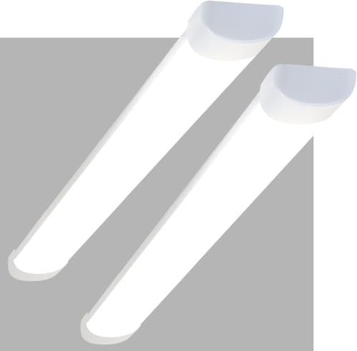 CBJKTX 2ER Deckenlampe LED Deckenleuchte 90CM - 24W Küchenlampe Lang Werkstattlampe Flach Flurlampe Tageslichtlampe Neturalweiß 4000K für Küche Wohnzimer Büro Warenhaus Flur Garage Esszimmer