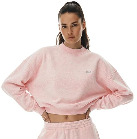 SMILODOX Sweatshirt Damen Amelia, Oversize Crop Pullover Damen, Pullover Langarmshirt Damen Rundhalsausschnitt, Crop Top Damen Sweatjacke Damen Komfortables Material, Ideal für Sport & Freizeit