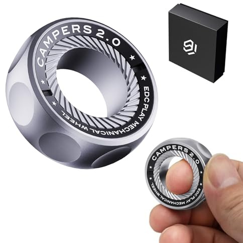 Fidget Spinner zum Stressabbau - DIY Magnetischer Fidget Ring mit fesselnden Geräuschen, EDC Edelstahl-Spielzeug für Erwachsene & Jugendliche, perfekt für Arbeit, Studium, Warten, Geschenk und
