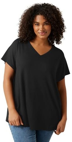 Evans Curve Premium Ribbed Modal Blend T-Shirt - Women's - Plus Size Curve