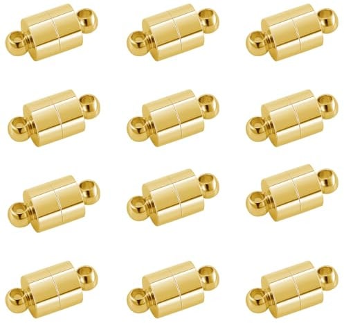 Magnetische Halskettenverschlüsse und Verschlüsse, Magnetverschlüsse für Schmuckherstellung, 925er Silber, 20 Stück für Halsketten und Armbänder (12 Stück Gold)