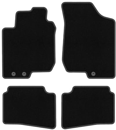 Velours-Fußmatten passend für Hyundai i30 I 2007-2012, Schwarz, Basic | passend für Schrägheck/Kombi/CW; dünner Velours-Teppich (Polypropylen), ca. 4 mm; rutschfest, runde Befestigungen (Typ AV)