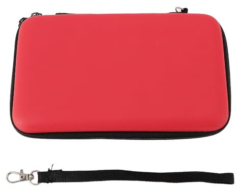 Tragetasche für 3DS/New 3DS XL/New 2DS XL, Hard Protective Shell Travel Case, mit 8 Spielkartenschlitzen und Innerer Tasche, Hard Eva Tragbare Konsole -Schutzbeutel (Rot)