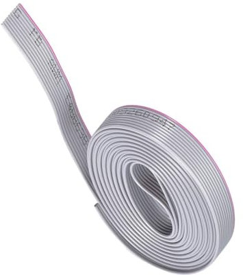 TA-VIGOR Flachbandkabel, 2 m, 1,0 mm Rasterung, 10-polig, flexibles IDC-Flachbandkabel, grau, für AWM 2651 Anschluss