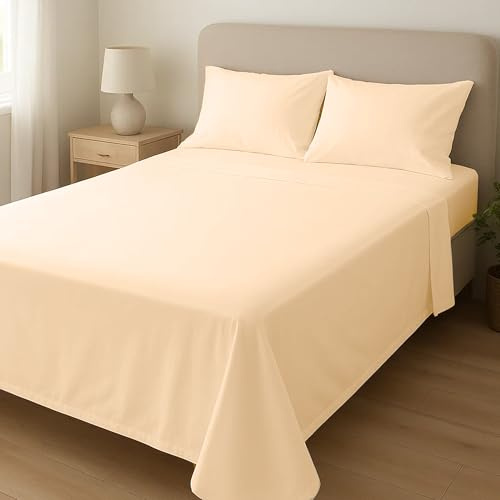 Home Sweet Home UK Microfibre Flat Sheets Super King Size Breathable, Anti Wrinkle & Fade Resistant Bed Sheets 180x200cm Super King-size Flat Sheet Washable Flat Bed Sheet For Super-King