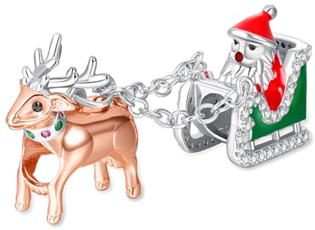 Doyafer Halloween Weihnachten Charms 925 Sterling Silber Anhänger Weihnachtsbaum Weihnachtsmann Milu Hirsch Kürbis Schädel Fledermaus Hexe für Frauen Armband Geschenke DIY Charm Schmuck Für Freunde