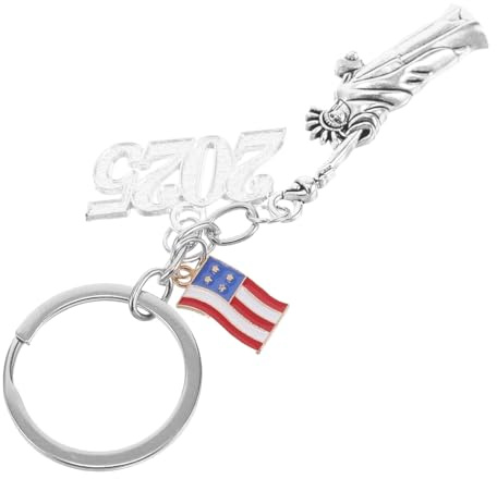 ifundom Schlüsselanhänger Statue Of Liberty aus Metall mit US Flagge Kompakter New York Souvenir Anhänger Patriotisches Accessoire für Schlüssel und Taschen