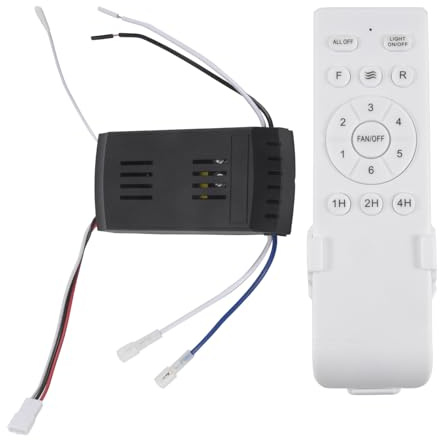 tiyao Universal Ceiling Fan Remote Control Kit 40W 6-Speed Timing Function Replacement Remote for DC Ceiling Fans & Lights(Only applicable to 24V inverter ceiling fans)