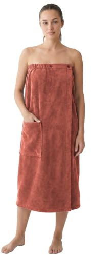SIEGENTHAL® Saunakilt Damen aus 100% Baumwolle – Verstellbarer Sauna Wickelrock in Einheitsgröße mit Reißverschlusstasche, Weich, Saugstark für Sauna, Spa & Wellness - Rosé