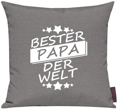 Shirtinstyle Kissenhülle für Auserwählte! Sofakissen Bester Papa der Welt, Farbe grau