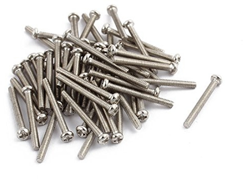 Sourcingmap 50Pcs M2 x 18mm Stainless Steel Pan Head Phillips Machine Screw Bolts