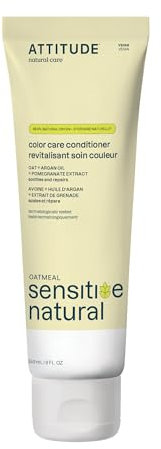 ATTITUDE Conditioner for Sensitive Skin, Safe For Color-Treated Hair, Hypoallergenic, With Soothing Oatmeal, Argan Oil, 240 mL