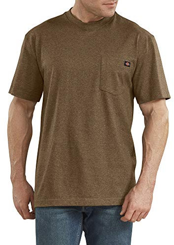 Dickies Men's Heavyweight Crew Neck Short Sleeve Tee T-Shirt, Brown Duck Heather, Medium