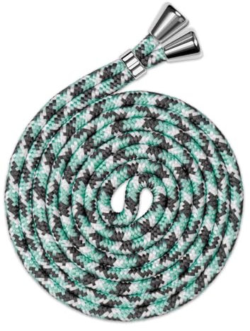 ONEFLOW Wechsel Handykette für Twist Case, Handyband zum Umhängen ohne Hülle, Universal Handy Umhängeband Kordel abnehmbar, Smartphone Stoff Band Handykordel 155 cm lang, Mint-Grün Grau