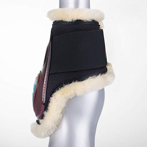 eQuick Streichkappen Modell eShock mit Klettverschluss & Fell, Young Horses, schwarz, Groesse L