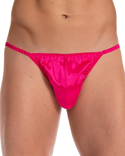 Satini Slip Tanga Homme Satin Brillant Taille Basse | Bords Élastiqués, Toucher Lisse, Coupe Confortable, Côtés Fins, Large Choix de Coloris, Tailles S-XXL