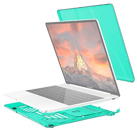 Borse per Notebook e Accessori Split Impermeabile PC Portatile di Cristallo Custodia Protettiva for Huawei MateBook 13 Pollici, con Supporto e Manico (Nero) Ctj (Colore : Green)