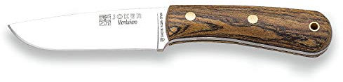 joker Coltello da Caccia Mountaineer CB134, Mango Bocca, Lama Sandvik 14C28N da 11 cm, Fodero in Pelle Marrone, per attività di Pesca, l'Escursionismo, Il Campeggio