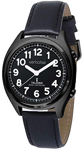 Verbalise Unisex Radio-Controlled Talking Watch, Speaks Time, Date, Alarm. Ideal for Visually Impaired, Blind & Elderly. 2 Year Warranty, UKs No1 Quality Service & Choice VBK90-LBK