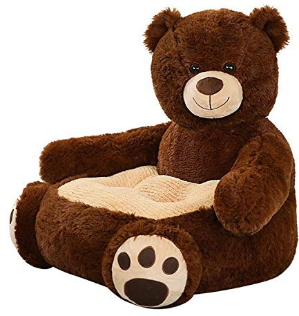 Zinsale Kinder Plüschsessel Baby Sofas fürs Kinderzimmer Kuscheltier Ausgestopftes Tier Kindersessel Lesesofa Weiches Sitzkissen Plüschtiere Kleinkindmöbel (Dunkel Brauner Bär)