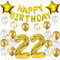 Luftballons 22. Geburtstag mann gold deko Folienballon 22 jahre Geburtstags deko mann männer gold set happy Birthday 22th Geburtstagsdeko 22 mann Ballon 22 jahre Geburtstag mann Dekoration set(22)