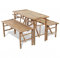 YITHOPI Biertisch mit 2 Bänken 100 cm Bambus, Garten-Essgruppe, Bambus-Essgruppe, Klappbar Bambus Gartenset, Gartengarnitur Set für Balkon drinnen und draußen,Terrasse, Garten, Balkon, Pool