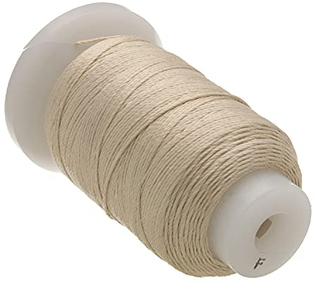 The Beadsmith Pure Silk Cord – Ecru, Size F (0.348 mm/0.0137”), 140 Yards (420 ft), 1/2-Ounce Spool