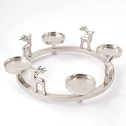 Aluminium - Adventskranz 40x40x11cm, f. 4 Kerzen