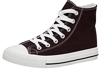 CUSHIONAIRE Zapatilla Deportiva de Lona con caña Alta Vance para Mujer + Espuma viscoelástica, Choc Crown 38 EU