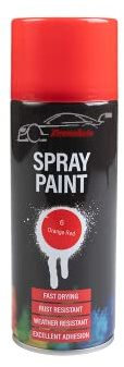 Xtremeauto Spray Paint Aerosol Car VHT Primer Matt Gloss Metallic Wood Metal Plastic UPVC PVC Cladding (1 Can, Orange Red/Orangy Red)…