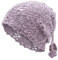 ZLYC Damen Sommer Strickmützen Handgemacht Häkelmütze Slouch Beanie Mütze(Pferdeschwanz Lila)