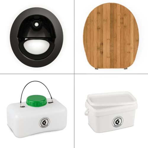 KILDWICK FREELOO Bambus-Bausatz für Trockentrenntoilette, DIY-Set mit Bambussitz, Trenneinsatz & Behältern in jeweils 3 Größen, für Camper, Van, Boot und Tiny House, zum Selbstbau Einer Trenntoilette