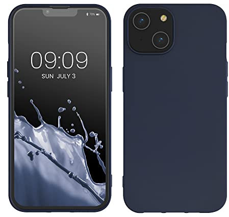 kalibri Wheat Straw Case Compatible with Apple iPhone 14 - Case Matte Phone Cover Made of TPU and Wheat Straw - Dark Blue