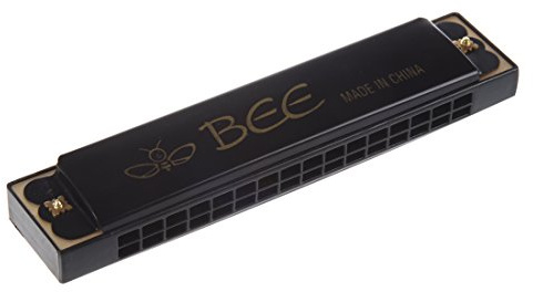 Sahkgye 32 Holes Bee Harmonica in Metal Black Musical Instruments for Children