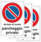 PARKING PRIVÉ INTERDICTION DE SOSTA 3 Panneaux en aluminium pour extérieur métal résistant épaisseur 3 mm (N. 3 Cm 20x30)