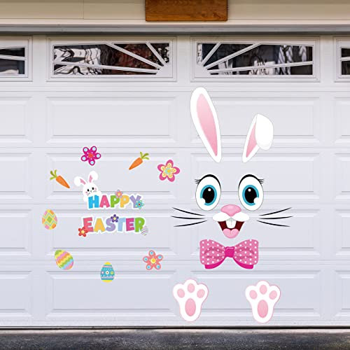 Whaline Frohe Ostern, Garagentür-Magnete, Osterhase, Kaninchen-Magnet-Aufkleber, Dekoration, Cartoon-Kühlschrank-Aufkleber, Aufkleber für drinnen und draußen, Zuhause, Urlaub, Partyzubehör, 24 Stück