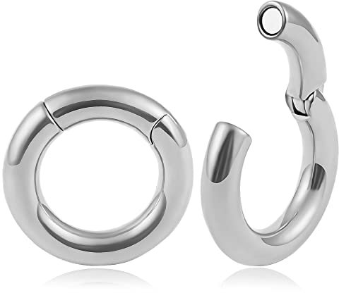Vankula Ohr Gewichte Flesh Ear Weights Hangers Hoop Edelstahl für männer damen Ohrpiercing Gestreckte Schmuck 6mm(2G) x30mm Silber