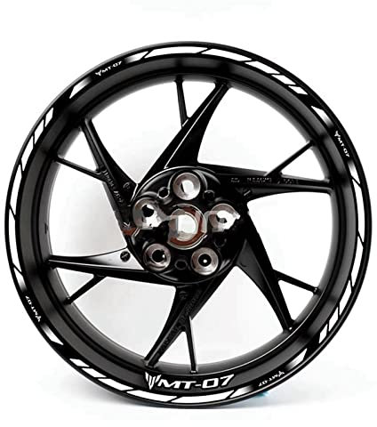 ROANNY Felgenband Reflektierende Motorrad-Radaufkleber Felgenaufkleber MT07 Logo-Set Für Yamaha MT 07 2020 2021 (Color : 2)