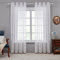 Deconovo Gardinen Weiß Vorhang Transparent Leinenoptik Ösenvorhang Voile Ösenschal Wohnzimmer, 260x140, Blumen