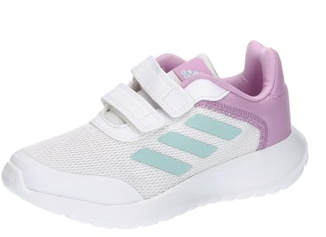 Adidas Unisex Kinder Tensaur Run Shoes, Cloud White/Aqua/Bliss Lilac, 35 EU