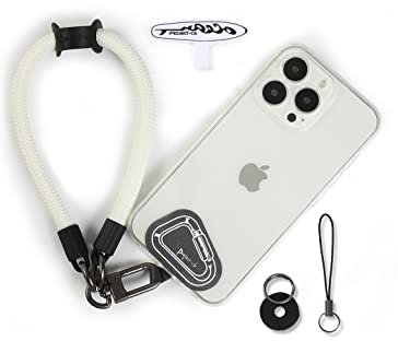 project-cb Dragonne pour téléphone,2 Téléphone Cordon patch,Dragonne pour clé, AirPods, appareil photo,Cordelette de poignet(blanc, 30cm)
