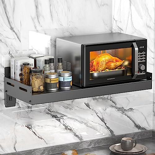 Horno Eléctrico, Soporte De Microondas Estante De Utensilios De Cocina Estante De Almacenamiento Montado En La Pared (S : 55x40cm)