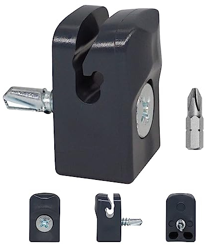 SKIR'CO (50 pz) Clip Grigie per Recinzioni, Clip in Plastica per Recinzioni in Rete, Fermacavi Fissi a Vite, Clip per Recinzioni in Filo, Colore RAL 7016