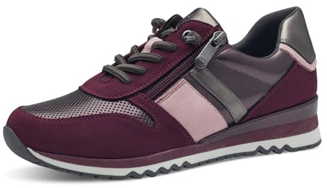 MARCO TOZZI Damen Sneaker flach mit Schnürsenkeln Freizeit, Mehrfarbig (Berry Comb), 42 EU