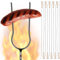 KOTARBAU® 10 x Fourchette à barbecue 130 cmen Acier inoxydable | Fourche à double pointe | Brochette à feu en fil de fer avec manche en bois | Fourchette à feu barbecue